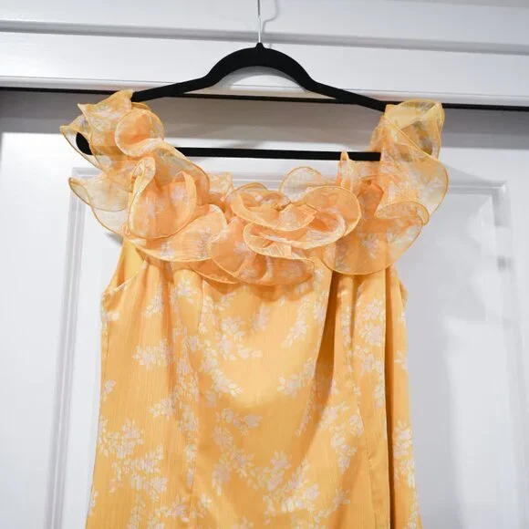 keepsake embrace midi dress Keepsake Size XL Embrace Midi Yellow Off the Shoulder Dress